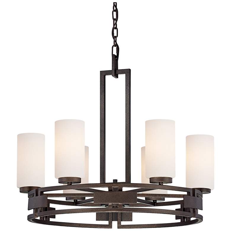 Image 2 Del Ray Bronze Finish Faux Candle 28 inch Wide Chandelier
