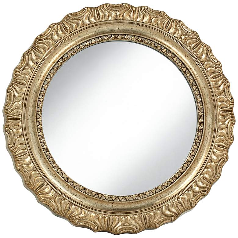 Image 1 Del Rey Champagne Gold 25 1/4 inch Round Wall Mirror