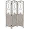 Del Rio 48"W Washed Beige Wood 3-Panel Screen/Room Divider