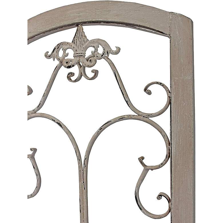 Image 4 Del Rio 48"W Washed Beige Wood 3-Panel Screen/Room Divider more views