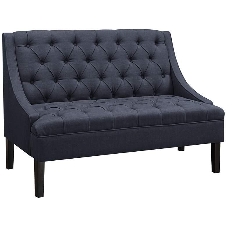 Image 1 Del Rio Deep Charcoal Button Tufted Settee