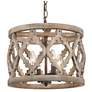 1_Deladykir 14" Wide Aged Iron 4-Light Drum Chandelier