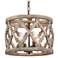 Deladykir 14" Wide Aged Iron 4-Light Drum Chandelier