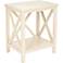 Delaina 18" Wide Off White Wood End Table