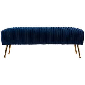 Image5 of Delaird Royal Blue Velvet Bench more views
