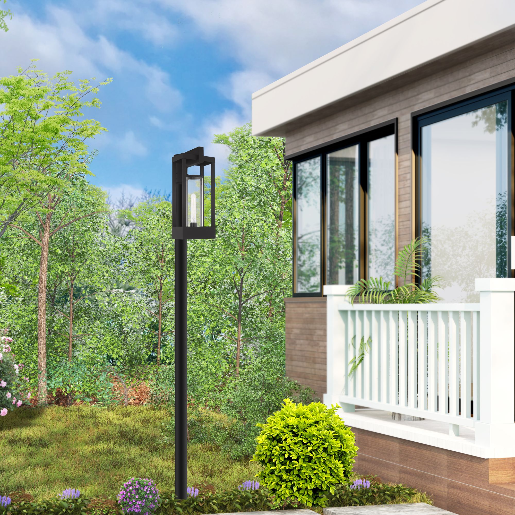 Delancey 1 Light Black Outdoor Post Top Lantern