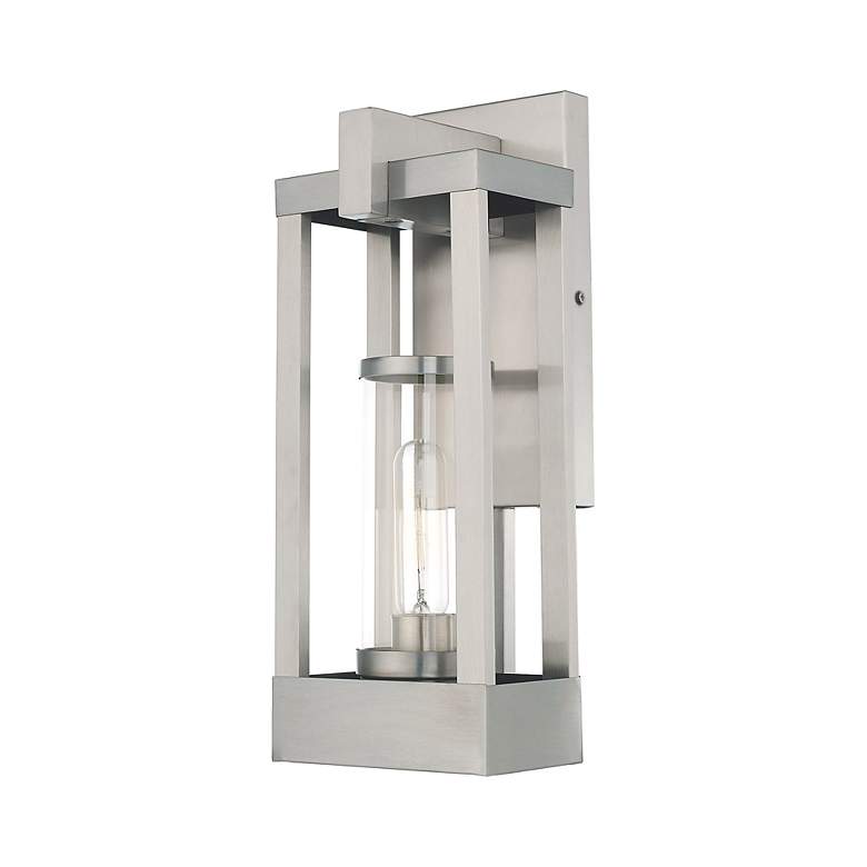 Image 3 Delancey 1 Light Brushed Nickel Outdoor Wall Lantern more views