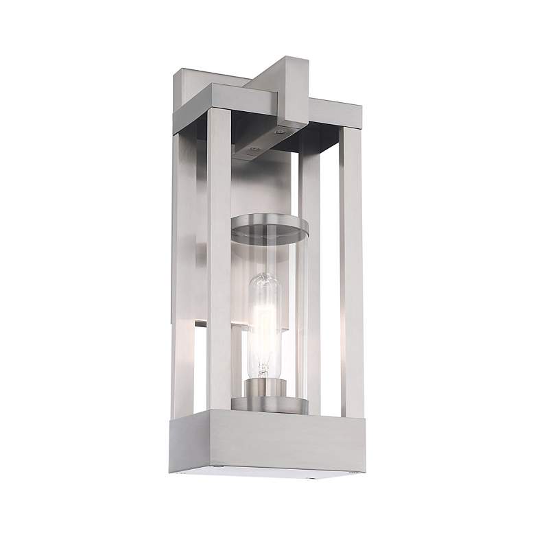 Image 4 Delancey 1 Light Brushed Nickel Outdoor Wall Lantern more views