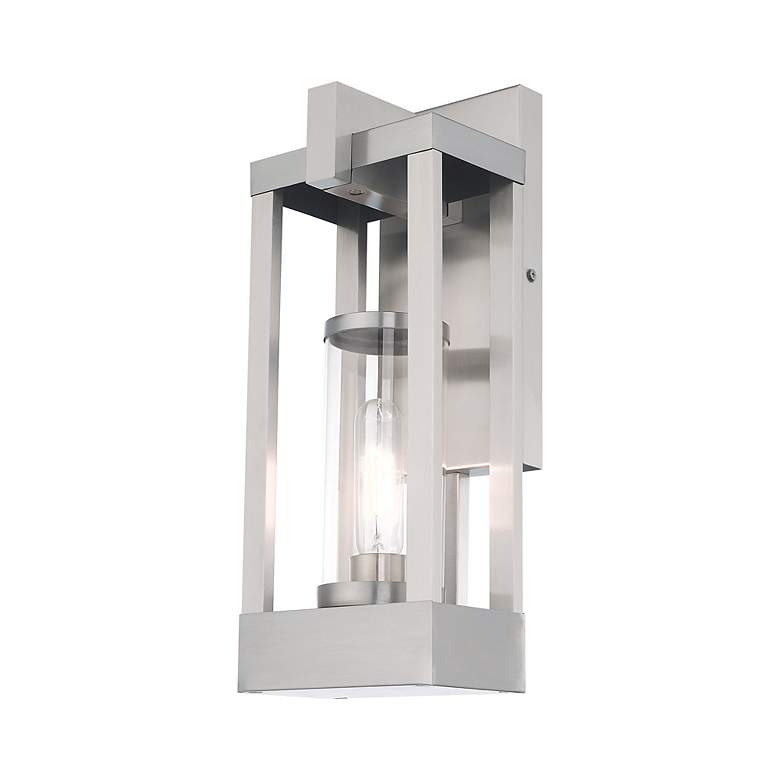 Image 5 Delancey 1 Light Brushed Nickel Outdoor Wall Lantern more views