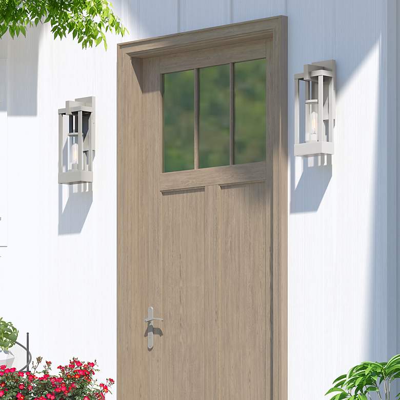 Image 7 Delancey 1 Light Brushed Nickel Outdoor Wall Lantern more views