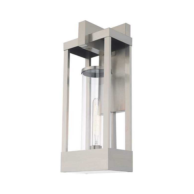 Image 5 Delancey 1 Light Brushed Nickel Outdoor Wall Lantern more views