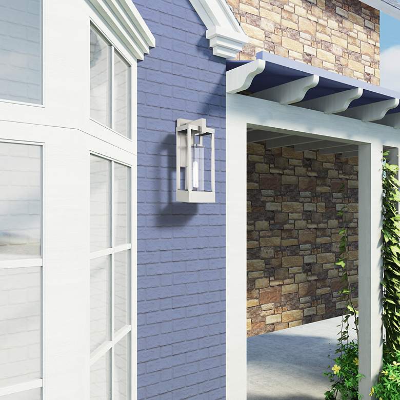 Image 7 Delancey 1 Light Brushed Nickel Outdoor Wall Lantern more views