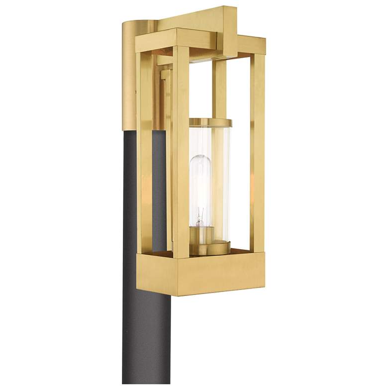 Image 1 Delancey 1 Light Satin Brass Outdoor Post Top Lantern