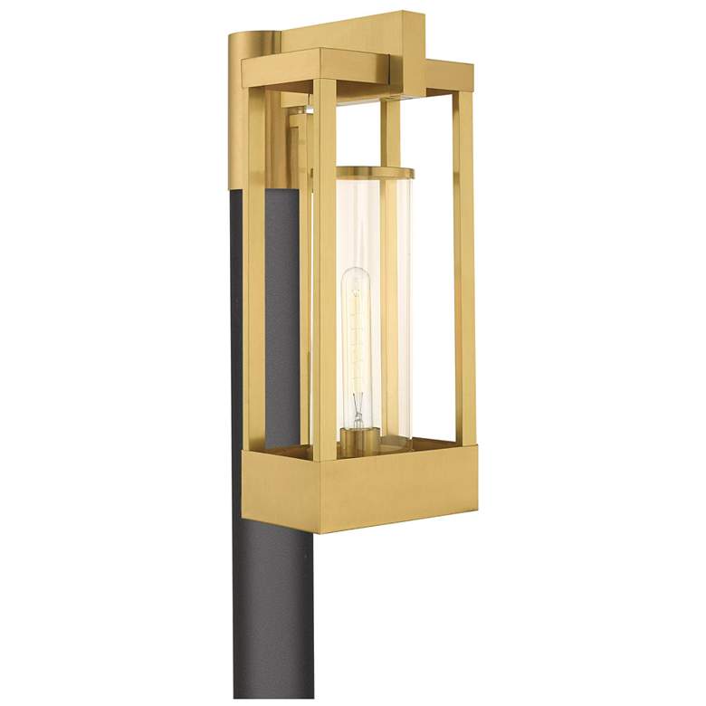 Image 1 Delancey 1 Light Satin Brass Outdoor Post Top Lantern