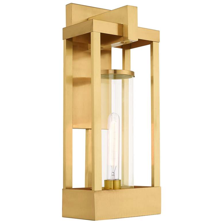 Image 1 Delancey 1 Light Satin Brass Outdoor Wall Lantern
