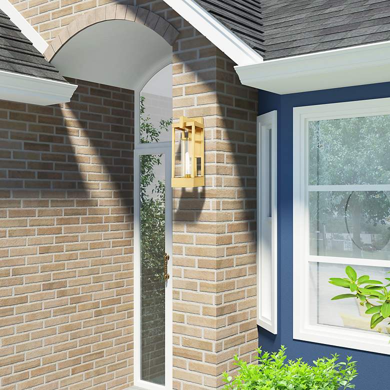 Image 7 Delancey 1 Light Satin Brass Outdoor Wall Lantern more views