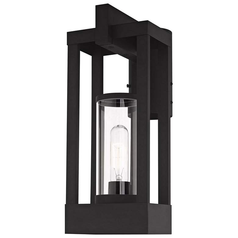 Image 1 Delancey 15 1/4 inch High Black Outdoor Lantern Post Light