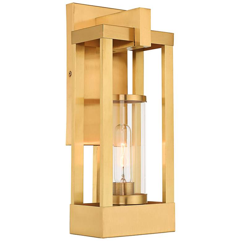 Image 3 Delancey 16" High Satin Brass Outdoor Wall Light