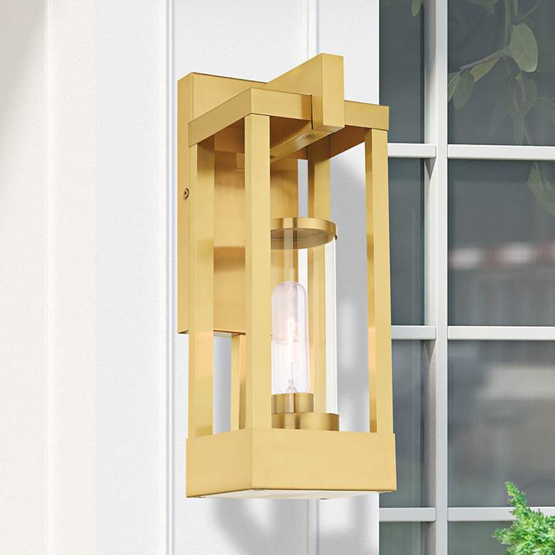 Image 2 Delancey 16" High Satin Brass Outdoor Wall Light