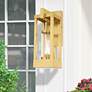 2_Delancey 16" High Satin Brass Outdoor Wall Light