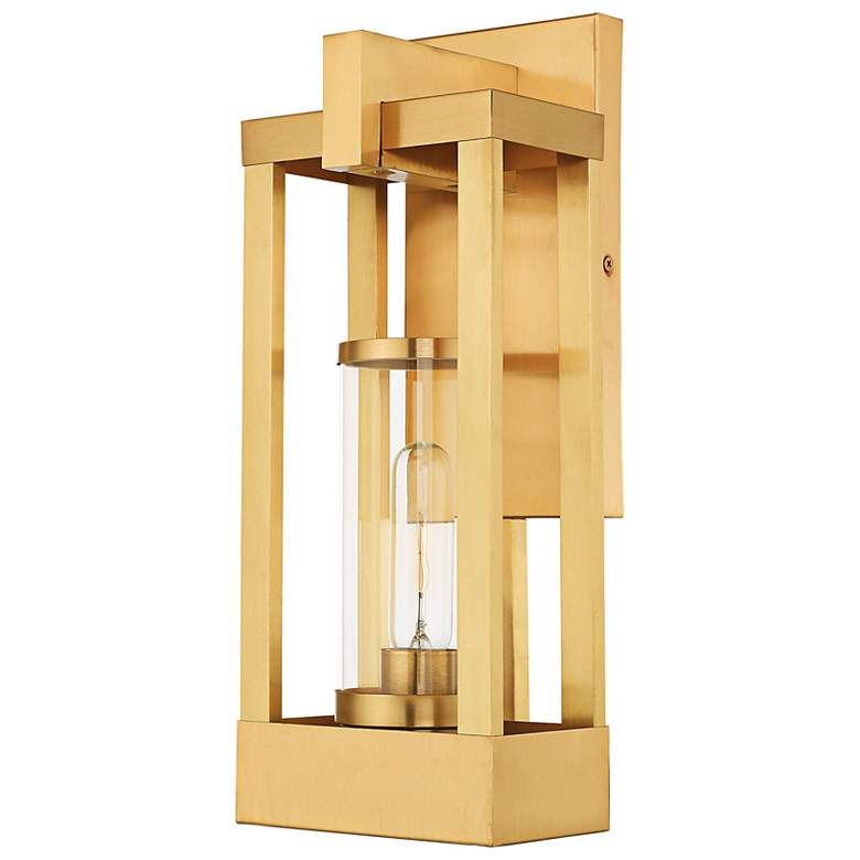 Image 5 Delancey 16" High Satin Brass Outdoor Wall Light more views