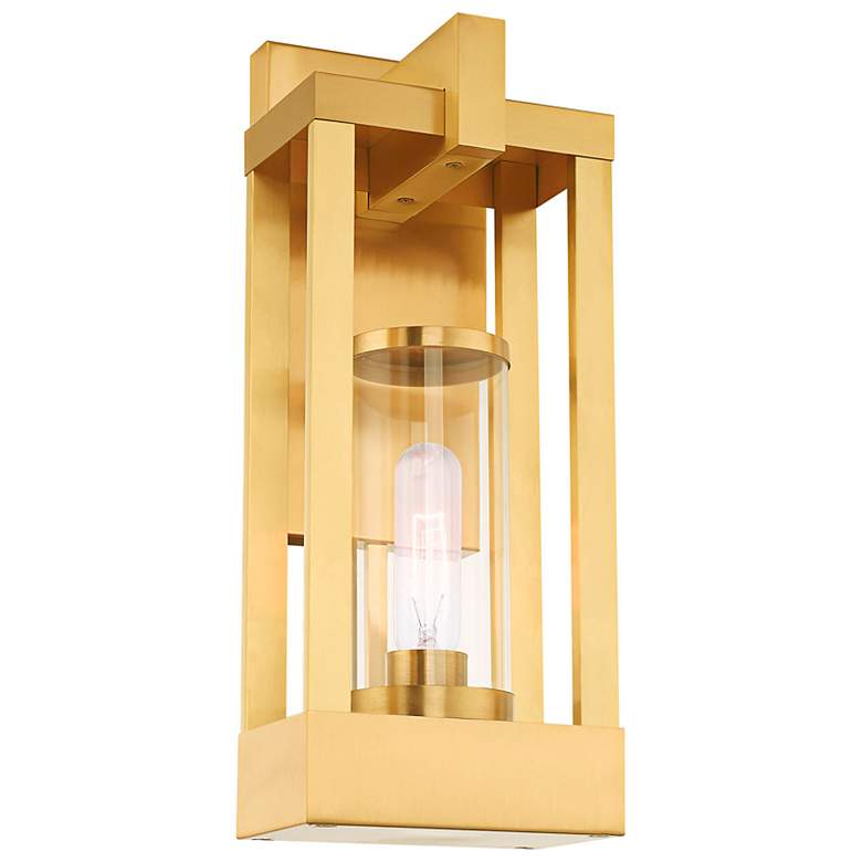 Image 6 Delancey 16" High Satin Brass Outdoor Wall Light more views
