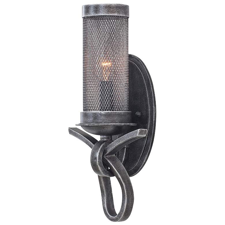 Image 1 Delancey 17" High Vintage Iron Mesh Wall Sconce