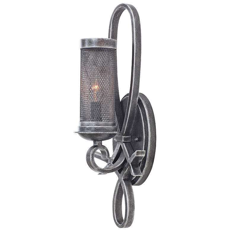 Image 1 Delancey 19 inch High Vintage Iron Mesh Wall Sconce