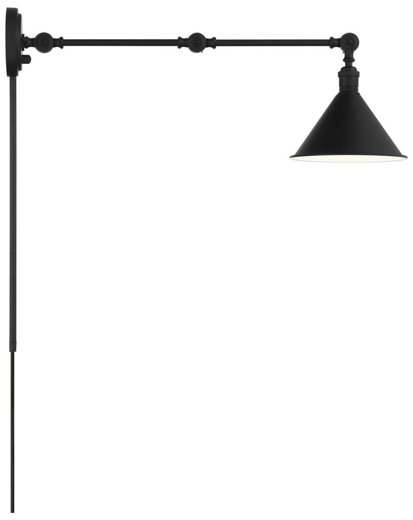 Image 2 Delancey Matte Black Swing Arm Wall Lamp more views