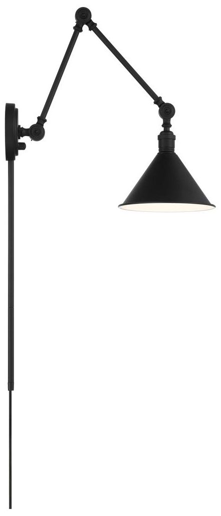 Image 3 Delancey Matte Black Swing Arm Wall Lamp more views