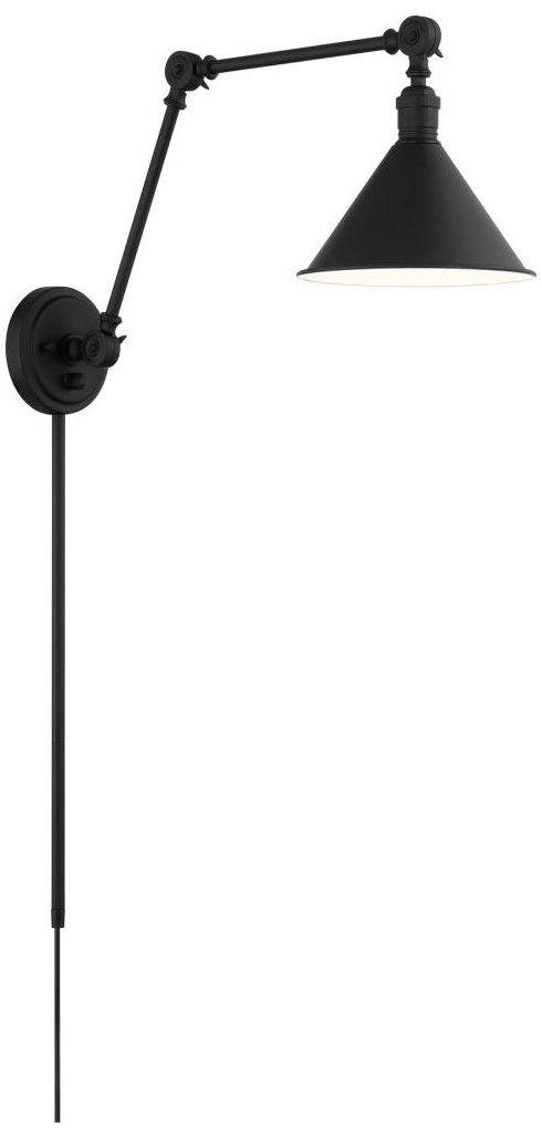 Image 4 Delancey Matte Black Swing Arm Wall Lamp more views