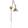 2_Delancey Swing Arm Lamp; Burnished Brass with Switch