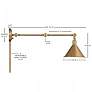 7_Delancey Swing Arm Lamp; Burnished Brass with Switch more views