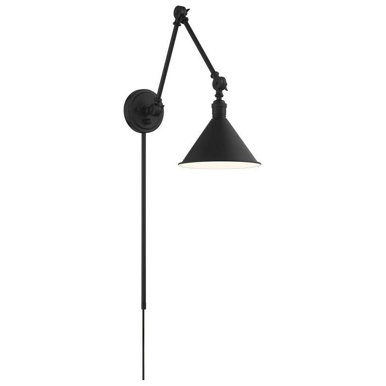 Image 1 Delancey Swing Arm Lamp; Matte Black with Switch