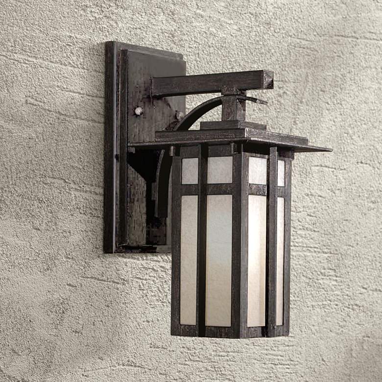 Image 1 Delancy 12 1/4 inch High Outdoor Wall Lantern in Iron Oxide