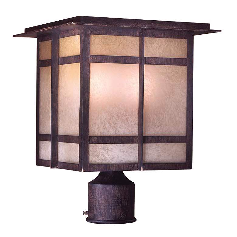 Image 1 Delancy 13 3/4 inch High Iron Oxide Outdoor Post Light
