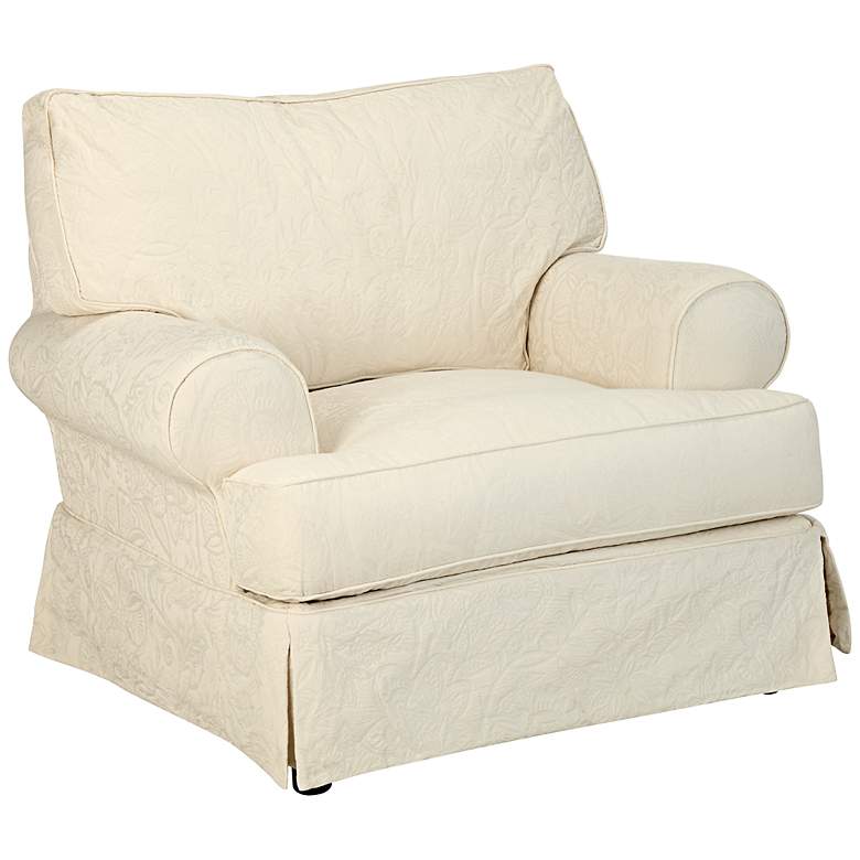 Image 1 Delancy Snow Fabric Slipcover Accent Chair