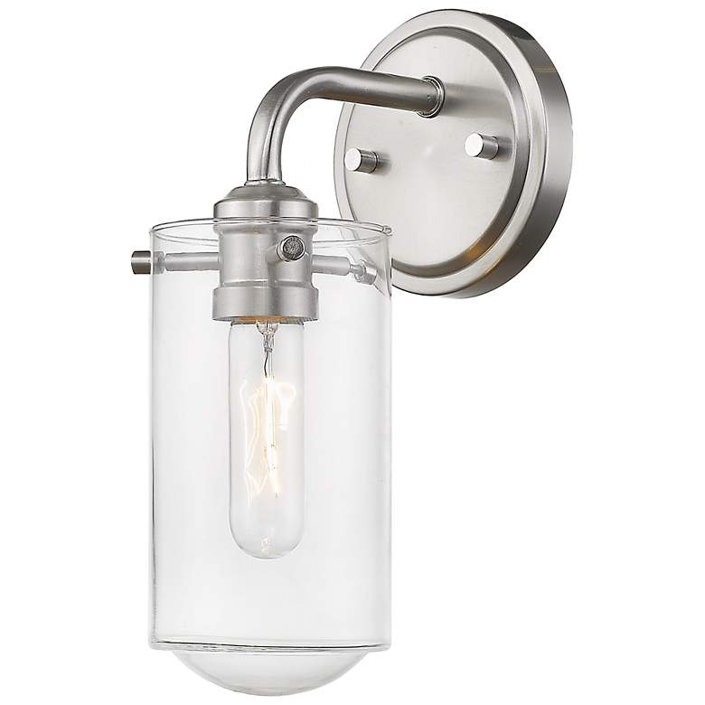 Image 1 Delaney 11 3/4" High Brushed Nickel Wall Sconce