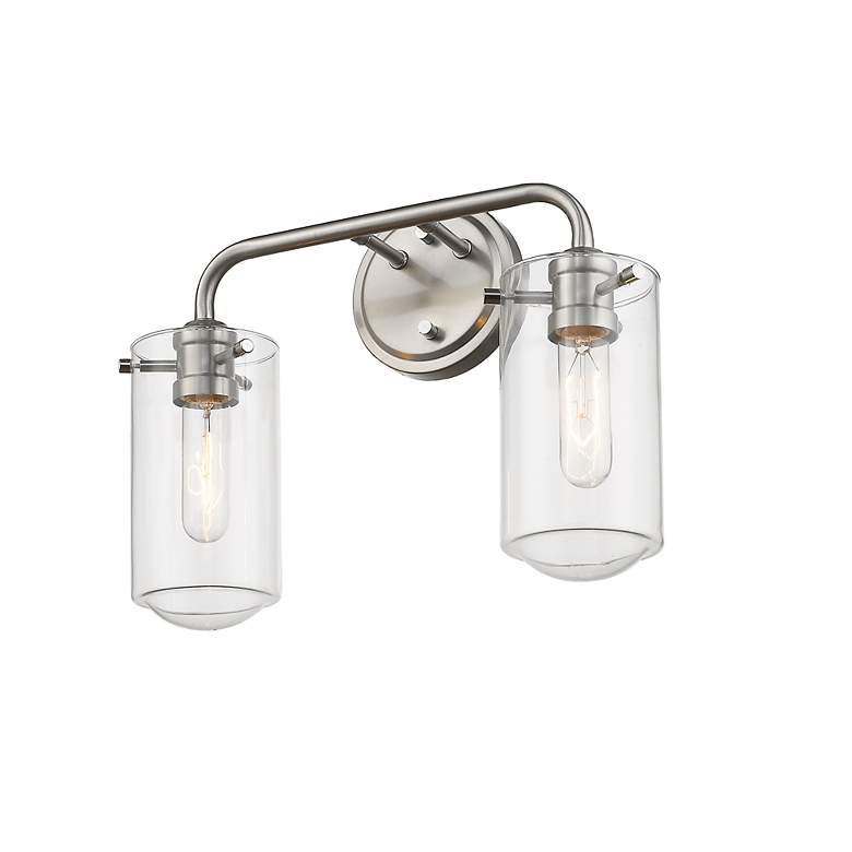 Image 3 Delaney 15 inch Wide High Brushed Nickel 2-Light Bath Light more views