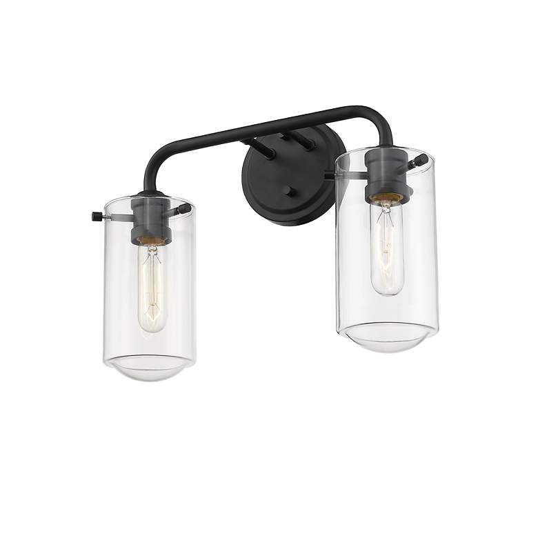 Image 5 Delaney 15" Wide High Matte Black 2-Light Bath Light more views