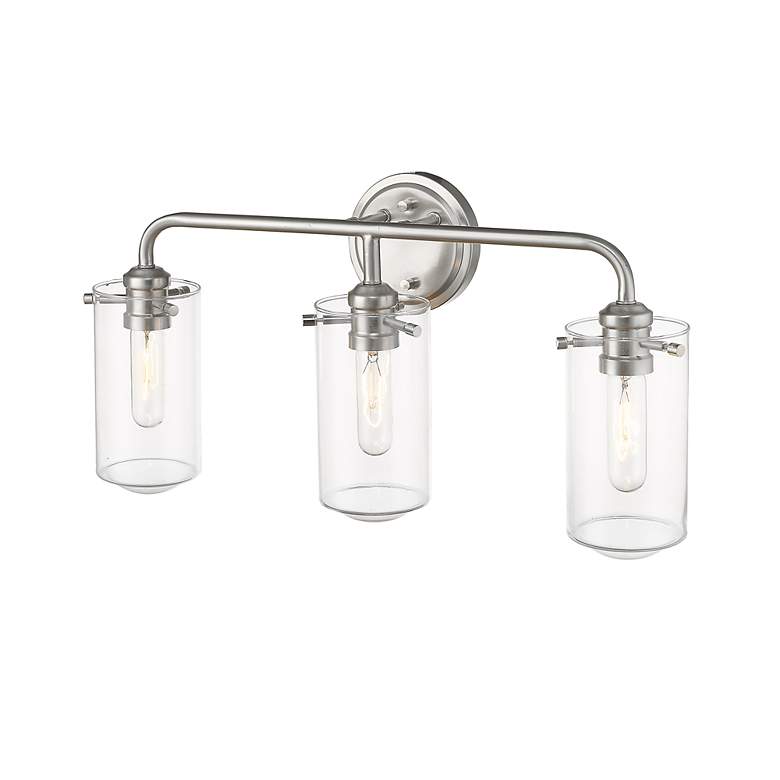 Image 3 Delaney 22 inch Wide High Brushed Nickel 3-Light Bath Light more views