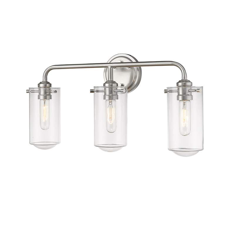 Image 4 Delaney 22" Wide High Brushed Nickel 3-Light Bath Light more views