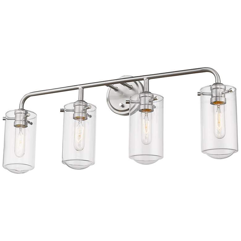 Image 2 Delaney 30" Wide High Brushed Nickel 4-Light Bath Light