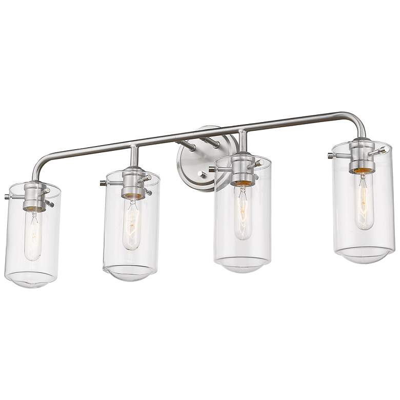 Image 2 Delaney 30 inch Wide High Brushed Nickel 4-Light Bath Light