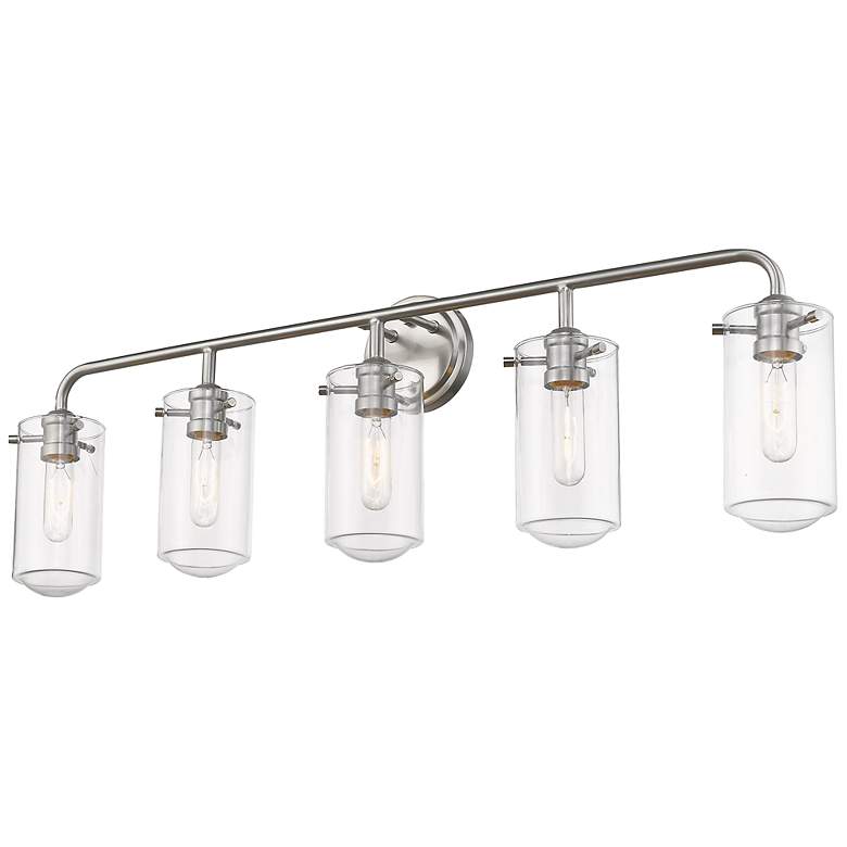 Image 2 Delaney 38" Wide High Brushed Nickel 5-Light Bath Light