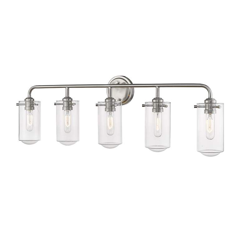 Image 4 Delaney 38" Wide High Brushed Nickel 5-Light Bath Light more views