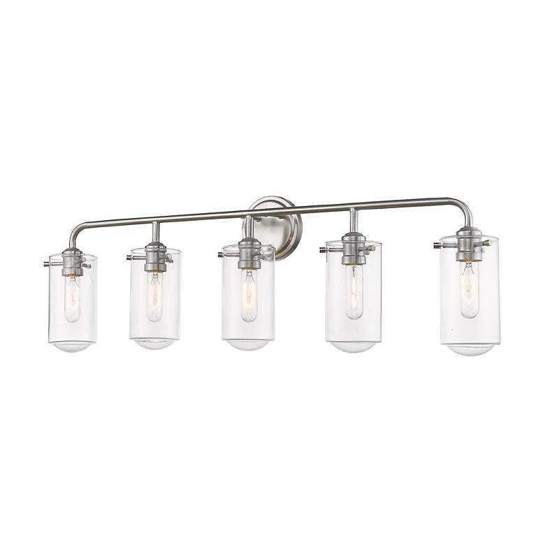 Image 5 Delaney 38" Wide High Brushed Nickel 5-Light Bath Light more views
