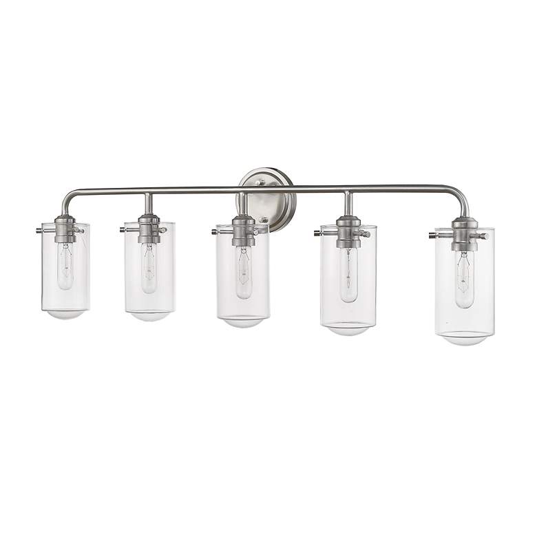 Image 6 Delaney 38" Wide High Brushed Nickel 5-Light Bath Light more views