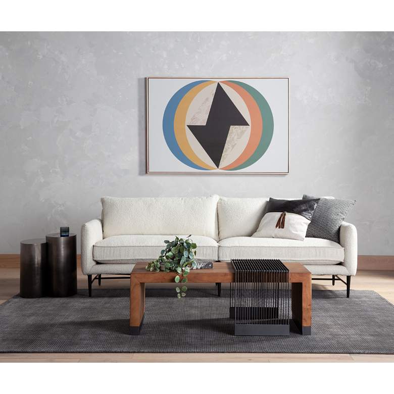 Image 1 Delaney 93" Wide Modern White Altro Snow Sofa
