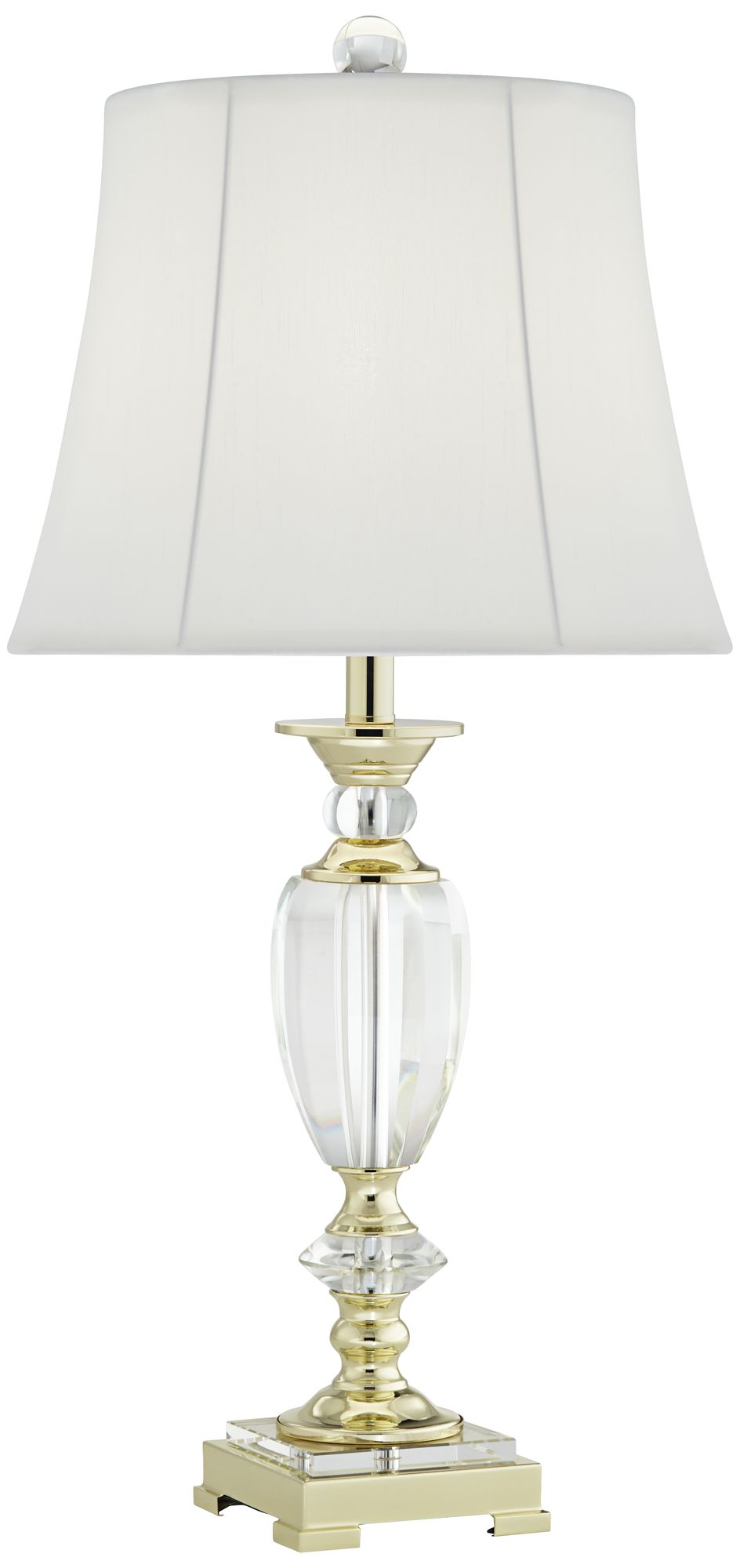 Delaney Crystal and Brass Table Lamp with Tabletop Dimmer